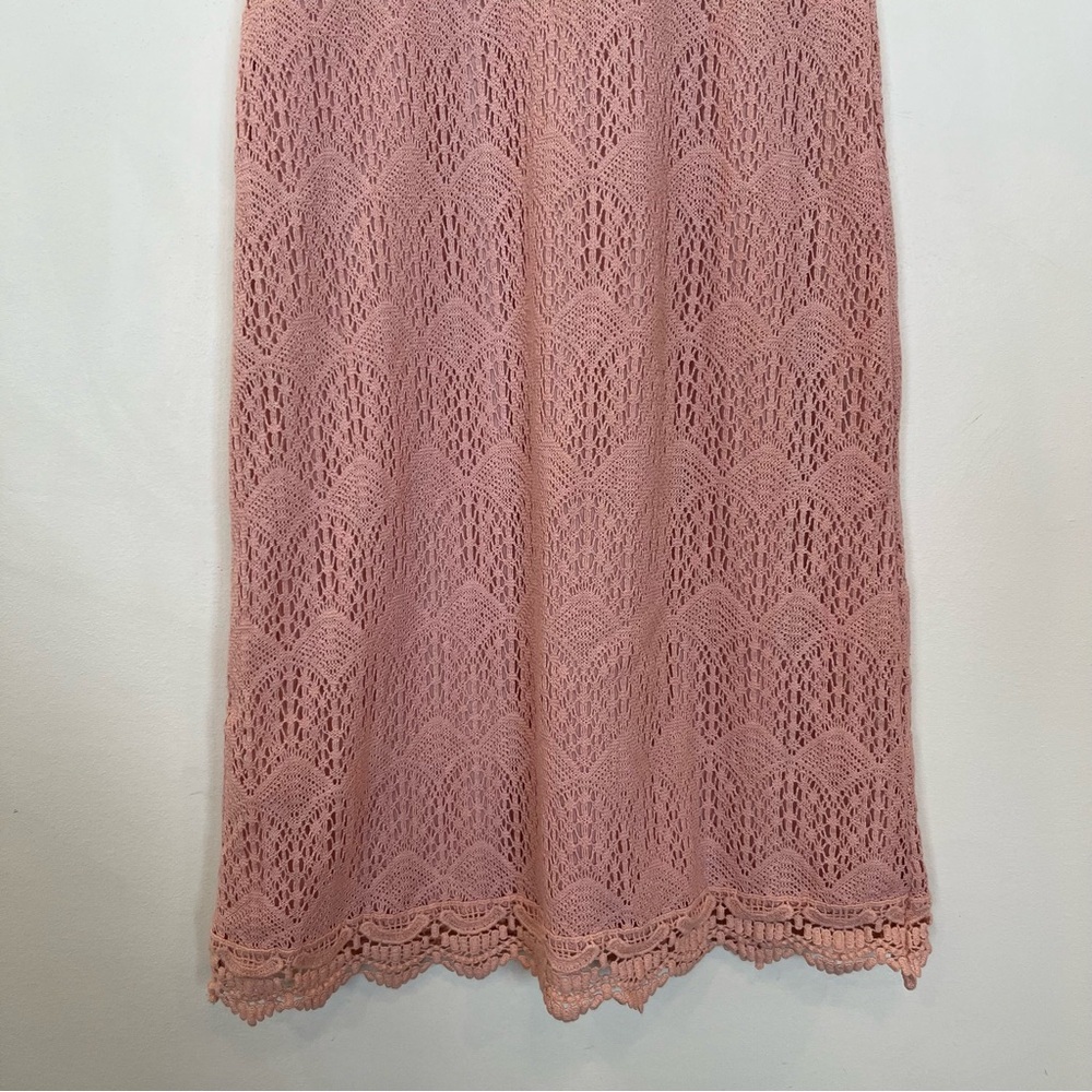 De Collection Lace Pink Dress Womens Small Lined Bridal Cocktail Crochet - Picture 3 of 6